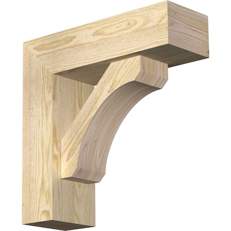 Ekena Millwork Legacy Block Rough Sawn Bracket w/ Offset Brace, Douglas Fir, 6"W x 18"D x 18"H BKT0604X18X18LEC05RDF